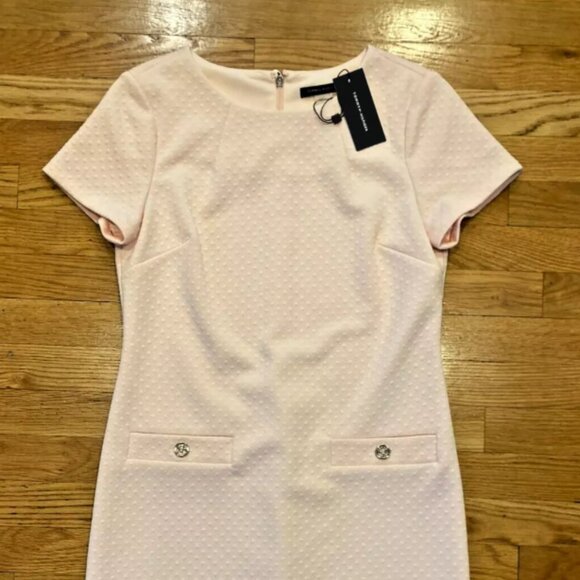 Tommy Hilfiger Textured Diamond Pattern Dress NWT 6 $99 Peach Pink - Picture 1 of 1